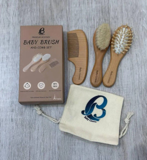شانه و برس چوبی بامبو کودک برند baby crown
